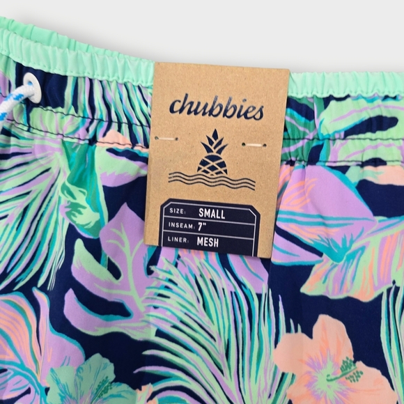 Men’s Chubbies The Night Faunas 7” Classic Swim Trunks Sz Small NWT - Picture 3 of 6